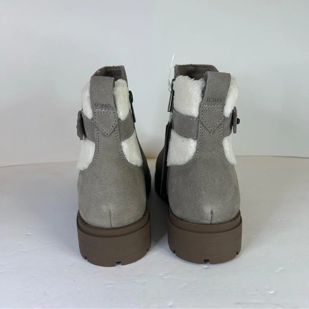 NWT TOMS Astrid Water Repellent‎ Suede Ankle Boots Dune Womens 9.5